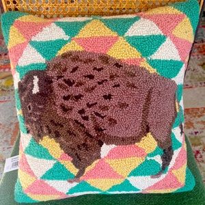 Buffalo Patterned Accent Pillow